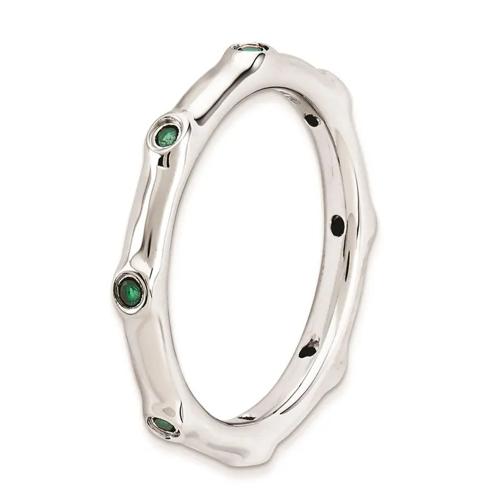 Stackable Expressions Sterling Silver Stackable Expressions Created Emerald Ring QSK378 Rings Stackable Expressions Sterling Silver Stackable Expressions Created Emerald Ring QSK378 Rings
