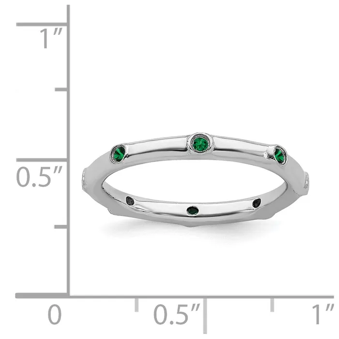 Stackable Expressions Sterling Silver Stackable Expressions Created Emerald Ring QSK378 Rings Stackable Expressions Sterling Silver Stackable Expressions Created Emerald Ring QSK378 Rings
