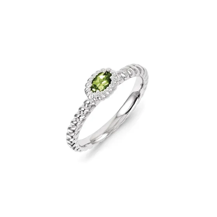 Stackable Expressions Sterling Silver Stackable Expressions Peridot Ring QSK1120 Rings Stackable Expressions Sterling Silver Stackable Expressions Peridot Ring QSK1120 Rings