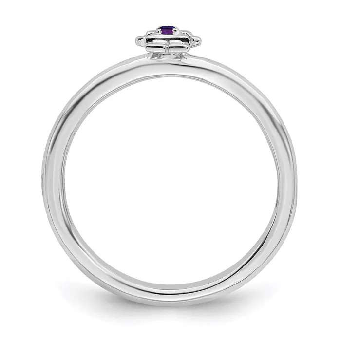 Stackable Expressions Sterling Silver Stackable Expressions Rhodium Amethyst Girl Ring QSK192 Rings Stackable Expressions Sterling Silver Stackable Expressions Rhodium Amethyst Girl Ring QSK192 Rings