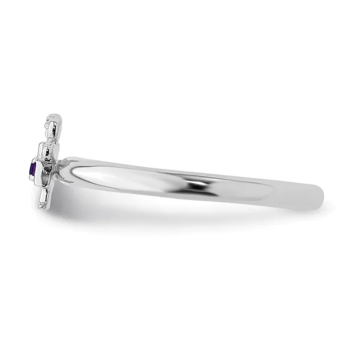 Stackable Expressions Sterling Silver Stackable Expressions Rhodium Amethyst Girl Ring QSK192 Rings Stackable Expressions Sterling Silver Stackable Expressions Rhodium Amethyst Girl Ring QSK192 Rings
