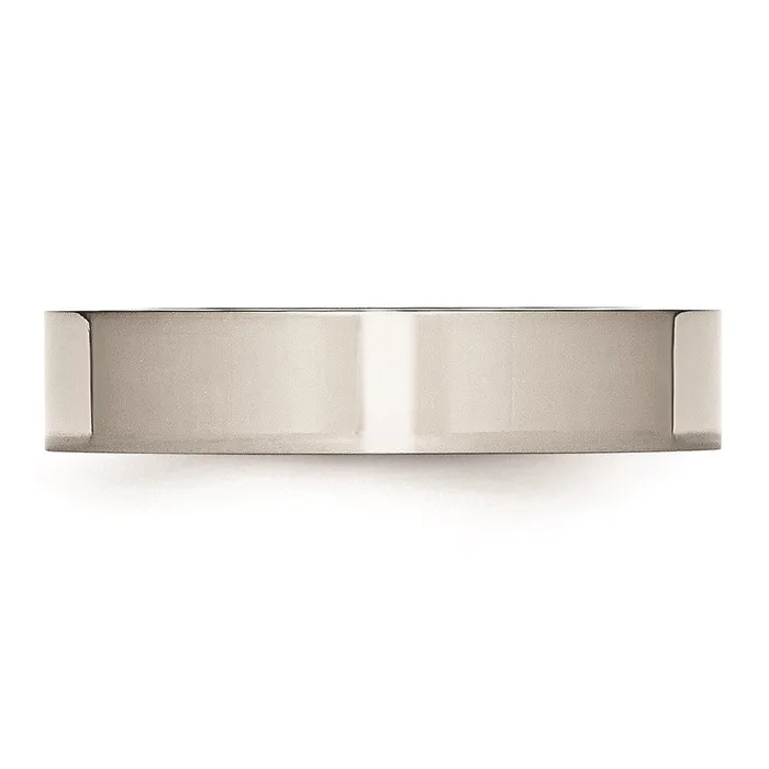 Stainless Steel Flat 5mm Polished Band SR7 Chisel Rings Stainless Steel Flat 5mm Polished Band SR7 Chisel Rings