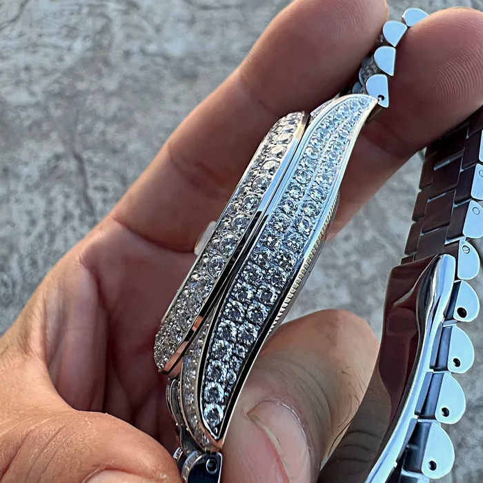 Stainless Steel Hip Hop Watch Silver Tone Iced Flooded Out Automatic AMERICAN TIME Earrings Stainless Steel Hip Hop Watch Silver Tone Iced Flooded Out Automatic AMERICAN TIME Earrings
