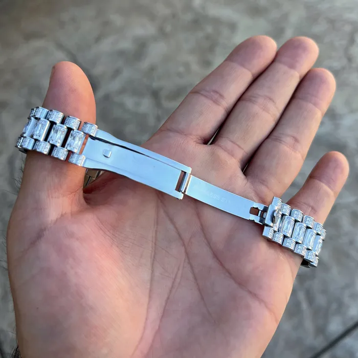 Stainless Steel Hip Hop Watch Silver Tone Iced Flooded Out Automatic AMERICAN TIME Earrings Stainless Steel Hip Hop Watch Silver Tone Iced Flooded Out Automatic AMERICAN TIME Earrings