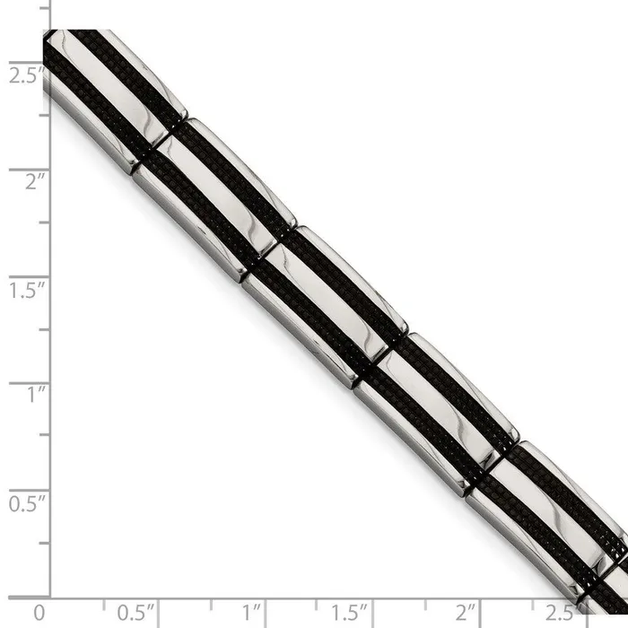 Stainless Steel IP Blackplated 825in Bracelet Chisel Bracelets Stainless Steel IP Blackplated 825in Bracelet Chisel Bracelets