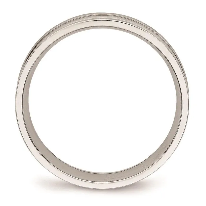 Stainless Steel Polished Ridged 500mm Band Chisel Rings Stainless Steel Polished Ridged 500mm Band Chisel Rings