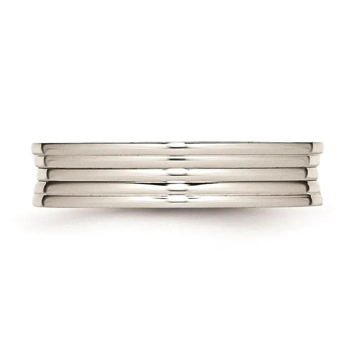 Stainless Steel Polished Ridged 500mm Band Chisel Rings Stainless Steel Polished Ridged 500mm Band Chisel Rings