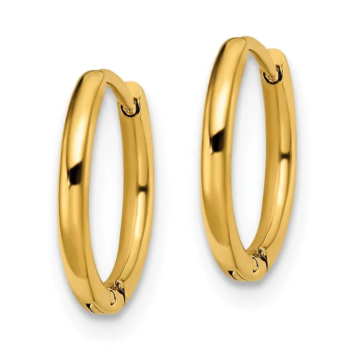 Stainless Steel Polished Yellow IPplated 16mm Hinged Hoop Earrings Chisel Earrings Stainless Steel Polished Yellow IPplated 16mm Hinged Hoop Earrings Chisel Earrings