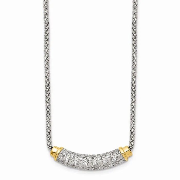 Stainless Steel Polished Yellow PVDplated CZ Bar w2in ext Necklace Chisel Necklaces Stainless Steel Polished Yellow PVDplated CZ Bar w2in ext Necklace Chisel Necklaces