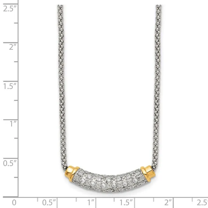 Stainless Steel Polished Yellow PVDplated CZ Bar w2in ext Necklace Chisel Necklaces Stainless Steel Polished Yellow PVDplated CZ Bar w2in ext Necklace Chisel Necklaces