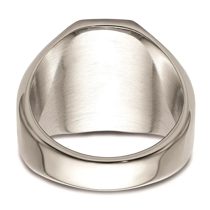 Stainless Steel w14k Accent Polished Lion Head Ring Chisel Rings Stainless Steel w14k Accent Polished Lion Head Ring Chisel Rings