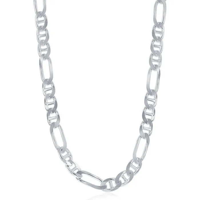 Sterling Silver 73mm Figaro Gucci Chain Classic Rings