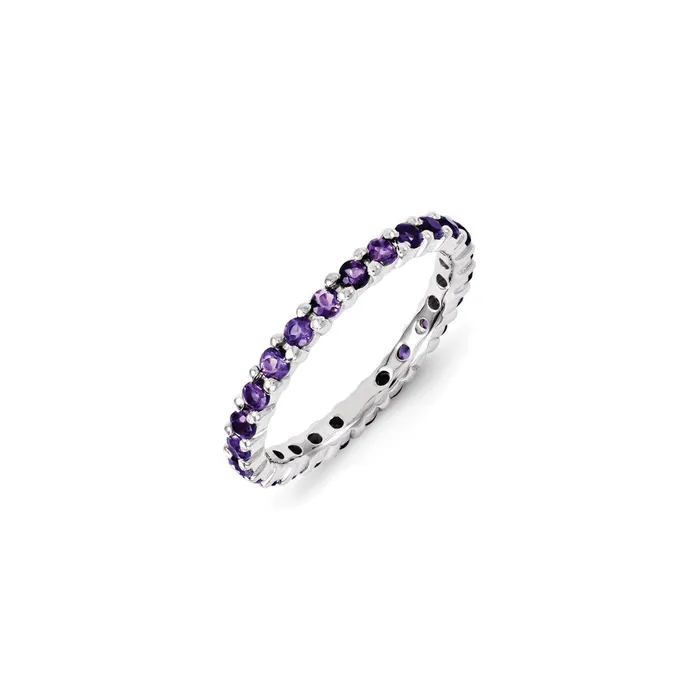 Sterling Silver Stackable Expressions Amethyst Ring QSK1214 Stackable Expressions Rings Sterling Silver Stackable Expressions Amethyst Ring QSK1214 Stackable Expressions Rings