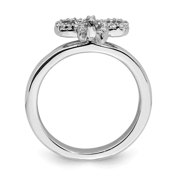 Sterling Silver Stackable Expressions Bow Diamond Ring QSK330 Stackable Expressions Rings Sterling Silver Stackable Expressions Bow Diamond Ring QSK330 Stackable Expressions Rings