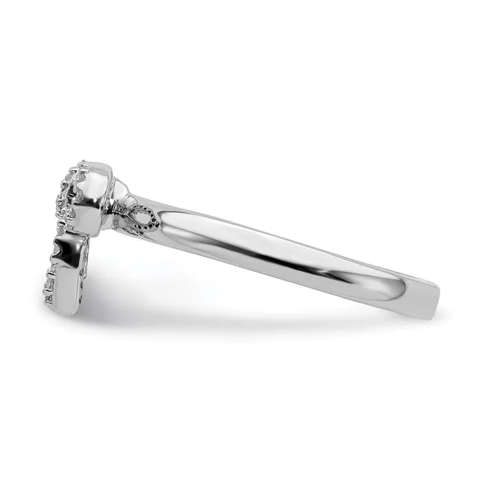 Sterling Silver Stackable Expressions Bow Diamond Ring QSK330 Stackable Expressions Rings Sterling Silver Stackable Expressions Bow Diamond Ring QSK330 Stackable Expressions Rings