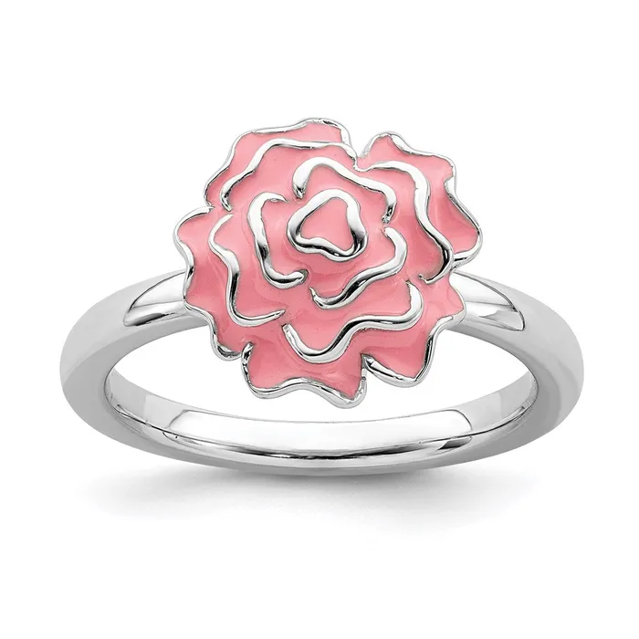 Sterling Silver Stackable Expressions Carnation Ring QSK927 Stackable Expressions Rings Sterling Silver Stackable Expressions Carnation Ring QSK927 Stackable Expressions Rings