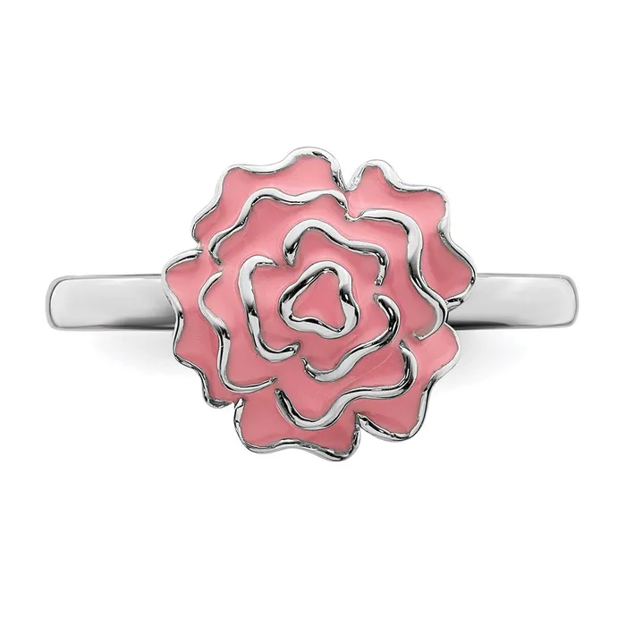 Sterling Silver Stackable Expressions Carnation Ring QSK927 Stackable Expressions Rings Sterling Silver Stackable Expressions Carnation Ring QSK927 Stackable Expressions Rings