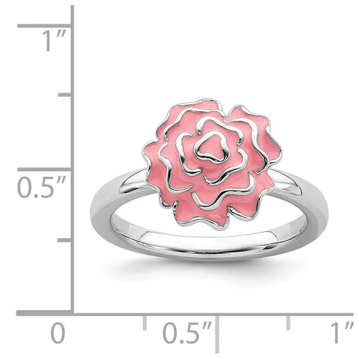 Sterling Silver Stackable Expressions Carnation Ring QSK927 Stackable Expressions Rings Sterling Silver Stackable Expressions Carnation Ring QSK927 Stackable Expressions Rings