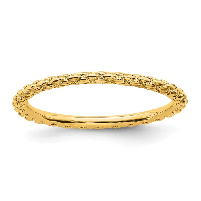 Sterling Silver Stackable Expressions Goldplated Crisscross Ring QSK186 Stackable Expressions Rings