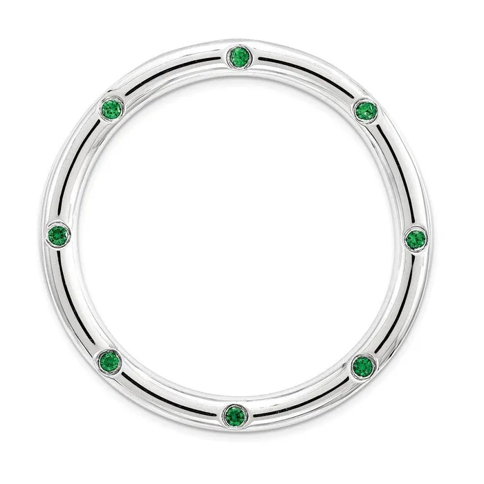 Sterling Silver Stackable Expressions Large Created Emerald Chain Slide Stackable Expressions Rings Sterling Silver Stackable Expressions Large Created Emerald Chain Slide Stackable Expressions Rings