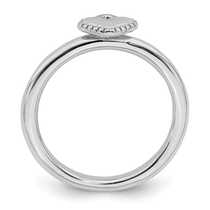 Sterling Silver Stackable Expressions Rhodium Heart Padlock Ring QSK1960 Stackable Expressions Rings Sterling Silver Stackable Expressions Rhodium Heart Padlock Ring QSK1960 Stackable Expressions Rings