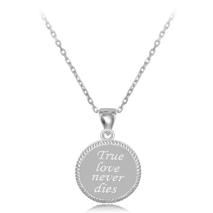 Sterling Silver True Love Never Dies Pendant Chain Classic Necklaces