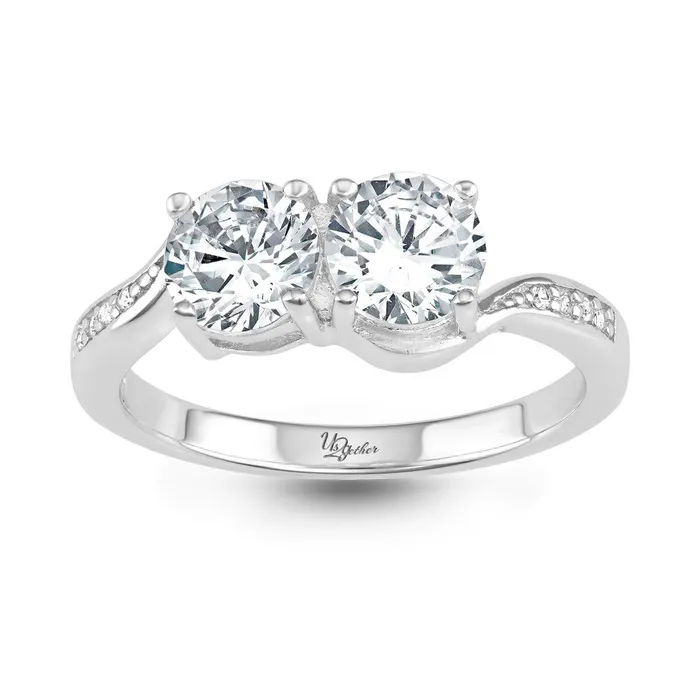Sterling Silver Us2gether Side by Side TwoStone Ring W1688 Classic Rings