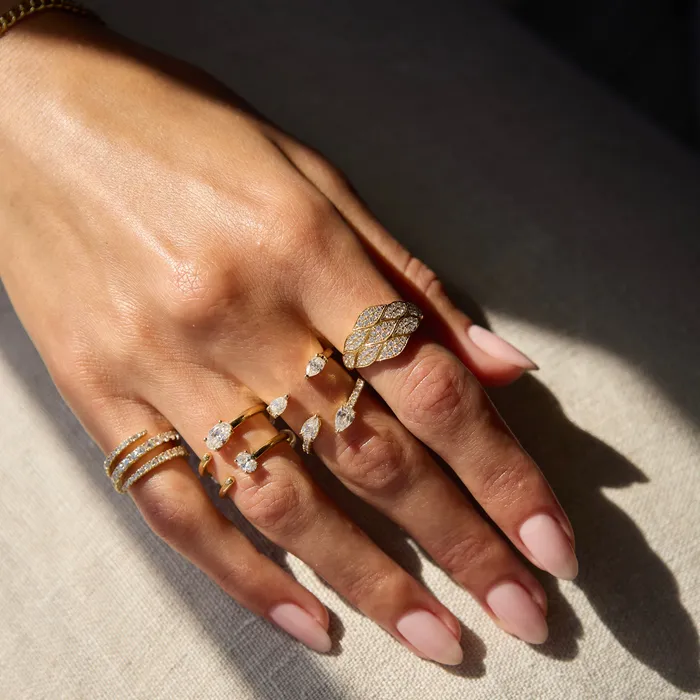 TALITHA GRADUATED PAVE DIAMOND RING anitako Rings
