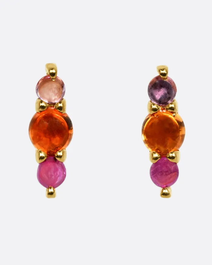 TAMSIN RASOR Earrings Orange and Pink Sapphire Lina Stud Earrings