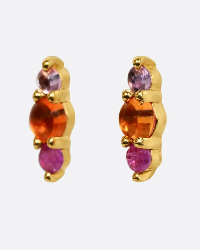 TAMSIN RASOR Earrings Orange and Pink Sapphire Lina Stud Earrings TAMSIN RASOR Earrings Orange and Pink Sapphire Lina Stud Earrings
