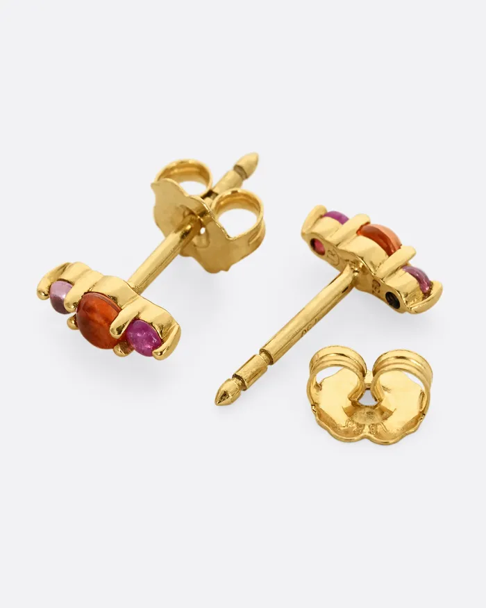TAMSIN RASOR Earrings Orange and Pink Sapphire Lina Stud Earrings TAMSIN RASOR Earrings Orange and Pink Sapphire Lina Stud Earrings