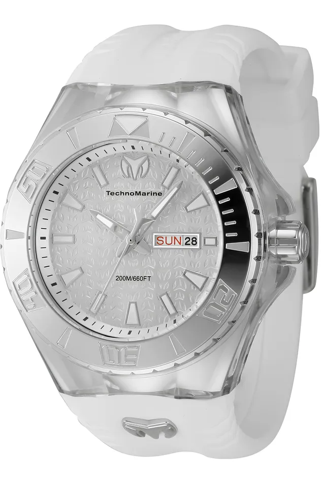 TechnoMarine Rings Technomarine Mens Watch Cruise Monogram Silver Tone Dial White Strap TM122008 TechnoMarine Rings Technomarine Mens Watch Cruise Monogram Silver Tone Dial White Strap TM122008