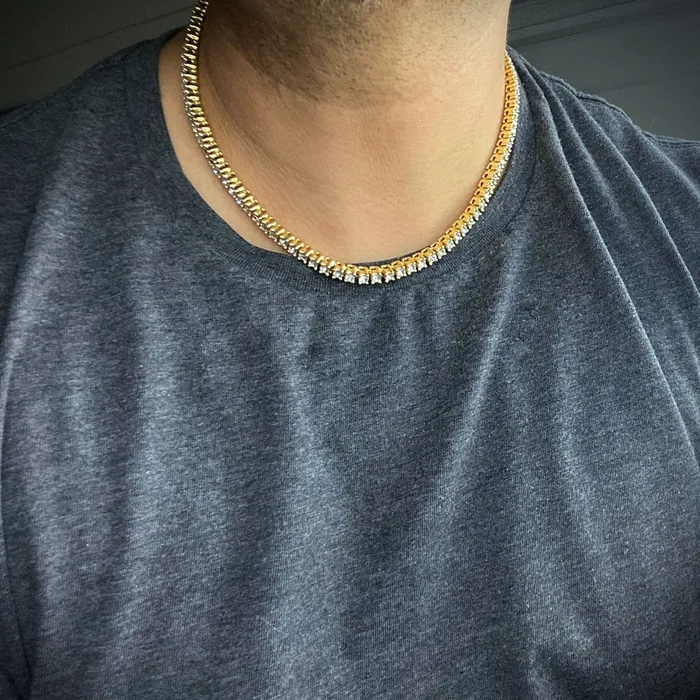 Tennis Chain Gold Finish Iced One Row Choker Necklace 18 6MM Bling Cartel Admin Necklaces Tennis Chain Gold Finish Iced One Row Choker Necklace 18 6MM Bling Cartel Admin Necklaces