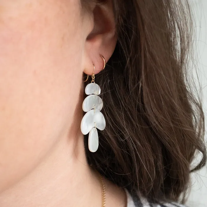 TenThousandThings Earrings Small Mother of Pearl Totem Earrings