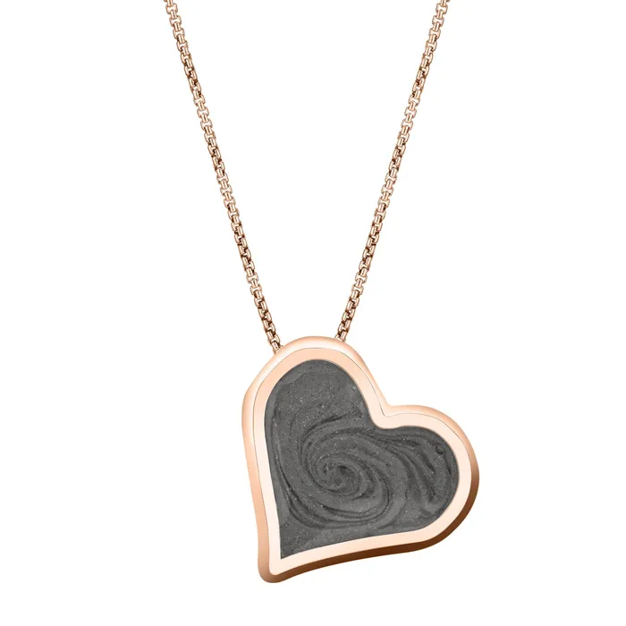 Tilted Heart Cremation Necklace in 14K Rose Gold closebymejewelry Necklaces