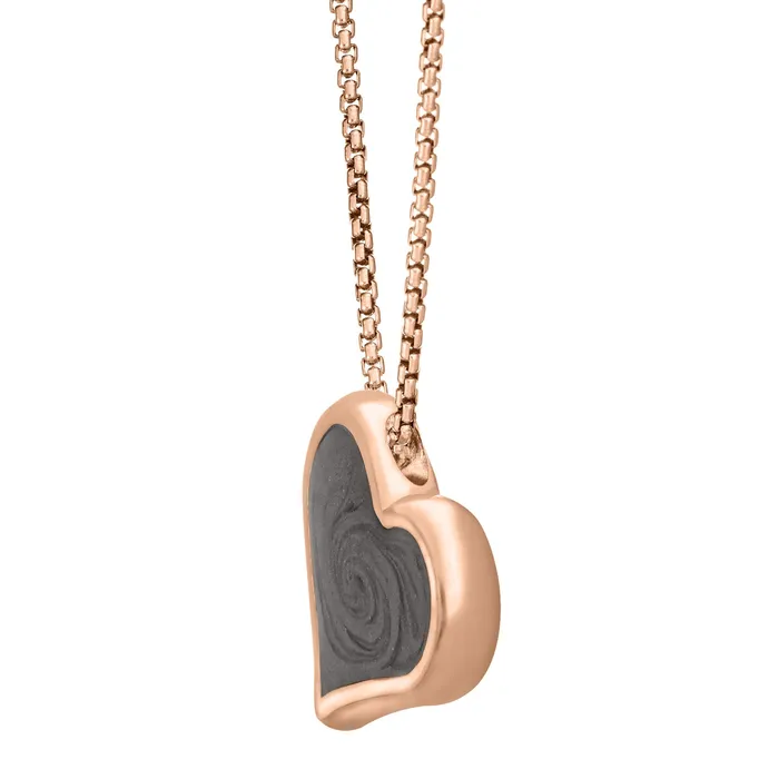 Tilted Heart Cremation Necklace in 14K Rose Gold closebymejewelry Necklaces