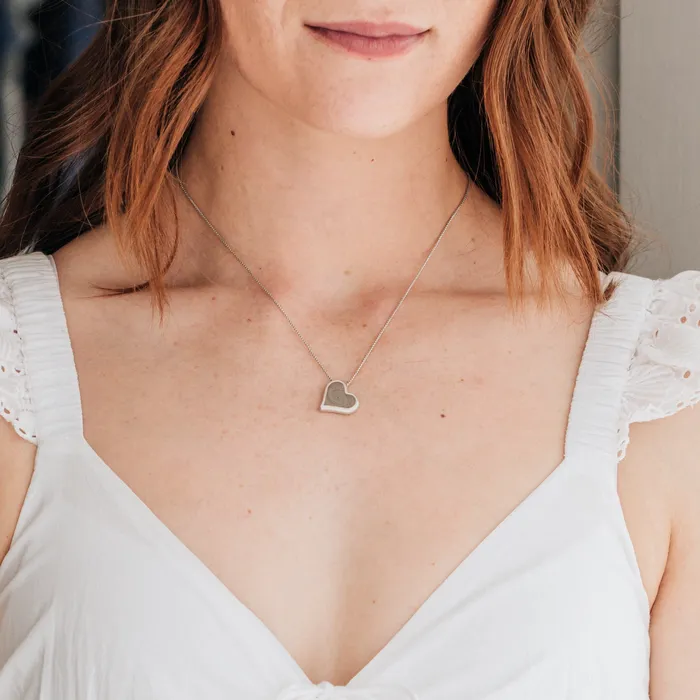 Tilted Heart Cremation Necklace in 14K Rose Gold closebymejewelry Necklaces