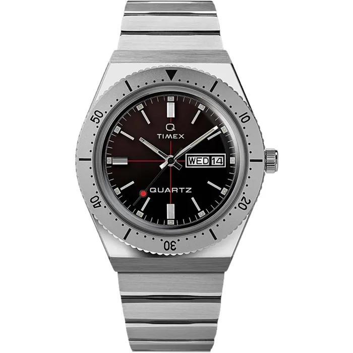 Timex Bracelets Timex Mens Watch Q Todd Synder Rotating Bezel Black Dial Bracelet TW2T95500JR Timex Bracelets Timex Mens Watch Q Todd Synder Rotating Bezel Black Dial Bracelet TW2T95500JR