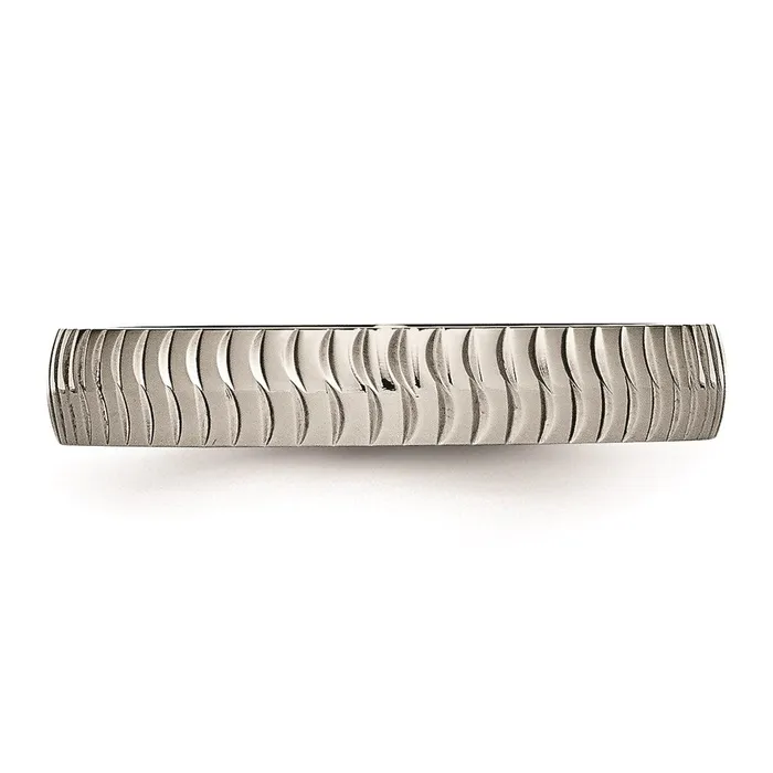 Titanium Polished Textured Ring TB454 Chisel Rings Titanium Polished Textured Ring TB454 Chisel Rings