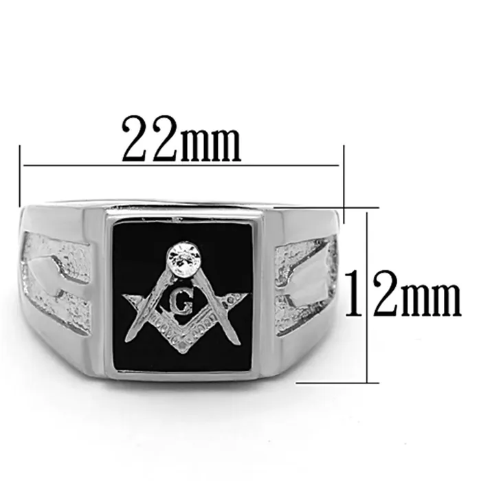 TK1158 High polished no plating Stainless Steel Ring with Top Grade Crystal in Clear Alamode Rings