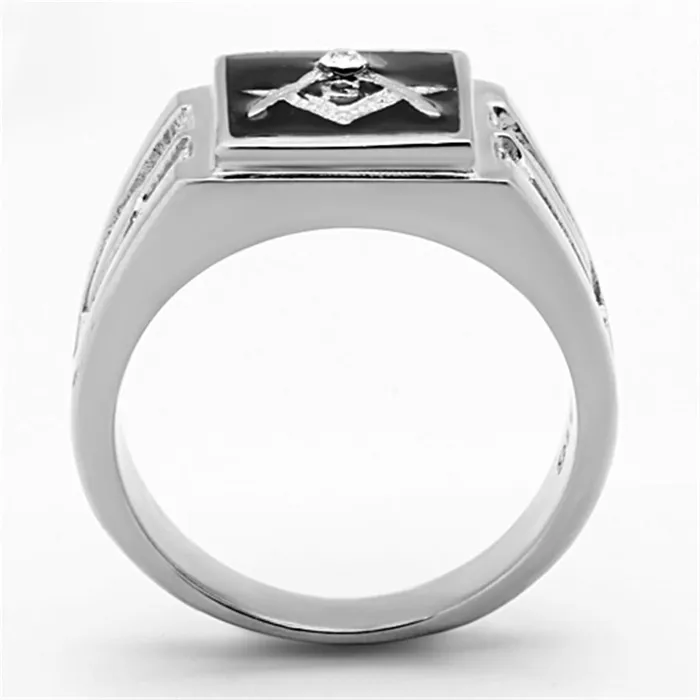 TK1158 High polished no plating Stainless Steel Ring with Top Grade Crystal in Clear Alamode Rings