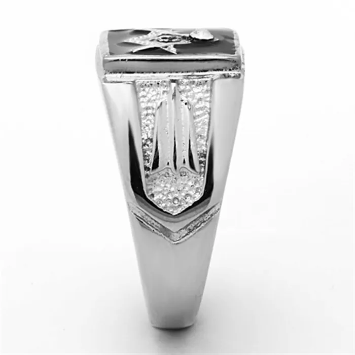 TK1158 High polished no plating Stainless Steel Ring with Top Grade Crystal in Clear Alamode Rings