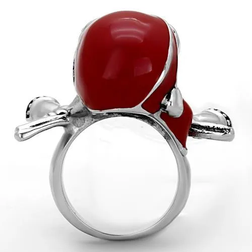 TK1374 High polished no plating Stainless Steel Ring with Epoxy in Siam Alamode Rings