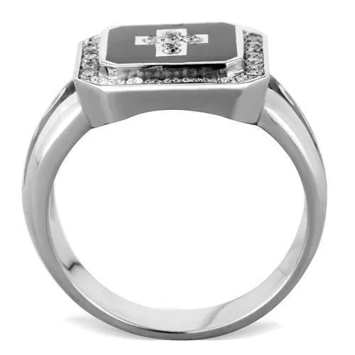 TK1766 High polished no plating Stainless Steel Ring with AAA Grade CZ in Clear Alamode Rings