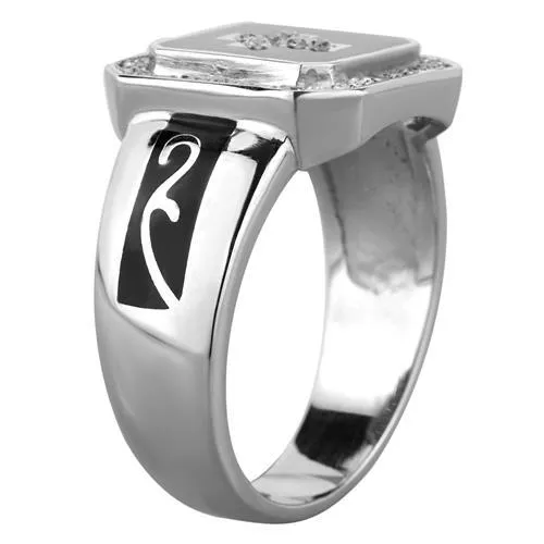 TK1766 High polished no plating Stainless Steel Ring with AAA Grade CZ in Clear Alamode Rings