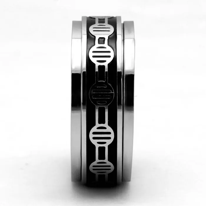TK2924 High polished no plating Stainless Steel Ring with Epoxy in Jet Alamode Rings