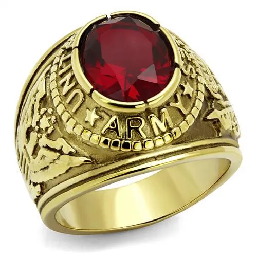 TK414706G IP GoldIon Plating Stainless Steel Ring with Synthetic Synthetic Glass in Siam Alamode Rings TK414706G IP GoldIon Plating Stainless Steel Ring with Synthetic Synthetic Glass in Siam Alamode Rings