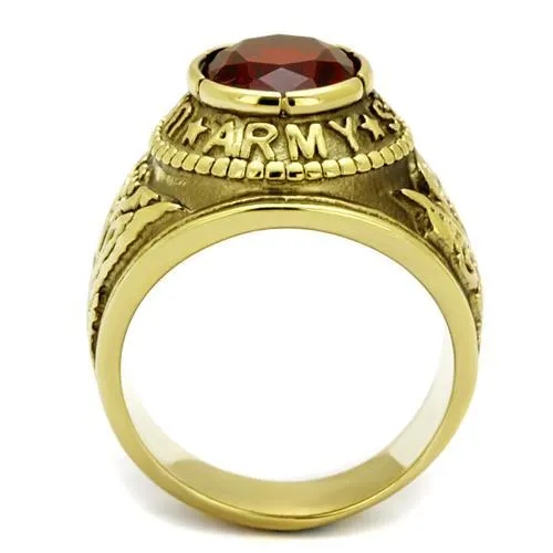 TK414706G IP GoldIon Plating Stainless Steel Ring with Synthetic Synthetic Glass in Siam Alamode Rings