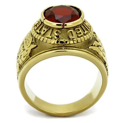 TK414706G IP GoldIon Plating Stainless Steel Ring with Synthetic Synthetic Glass in Siam Alamode Rings
