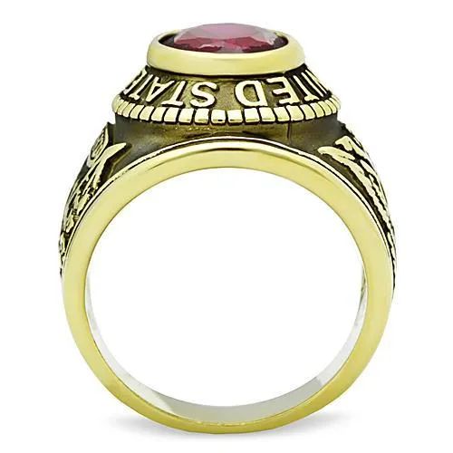 TK414706G IP GoldIon Plating Stainless Steel Ring with Synthetic Synthetic Glass in Siam Alamode Rings